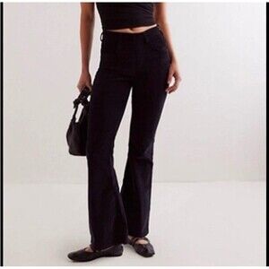 NWT Free People WE THE FREE CRVY Karma Black Cord Flare Corduroy Pants Size XXL